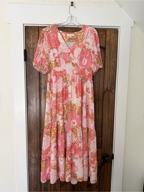 Laroque Pink Floral Midi Dress